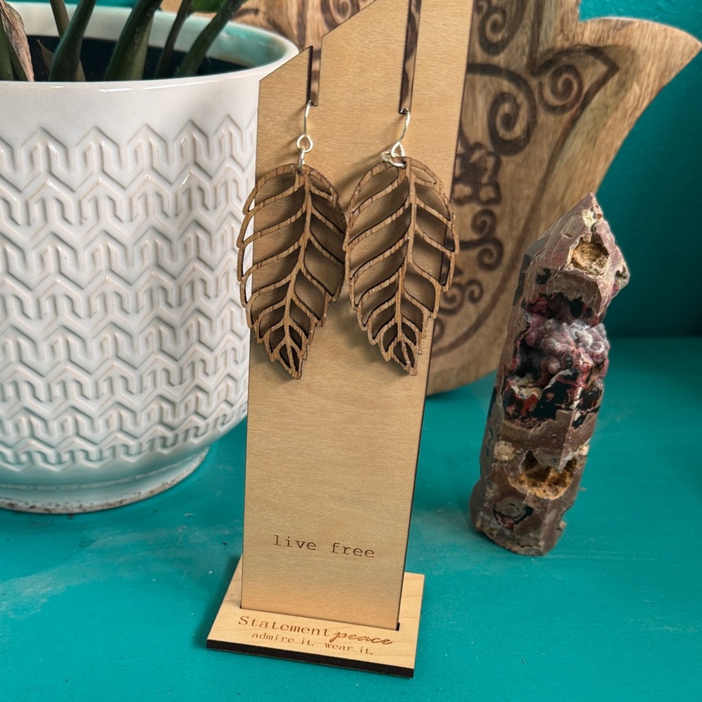 Brown Leaf Earrings